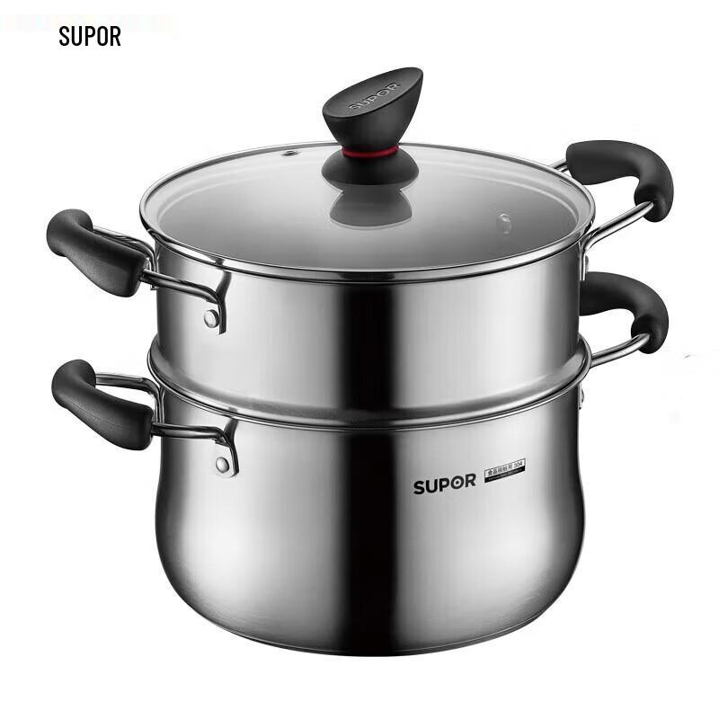 SUPOR 304 Stainless Steel Dual-Use Steamer Soup Pot