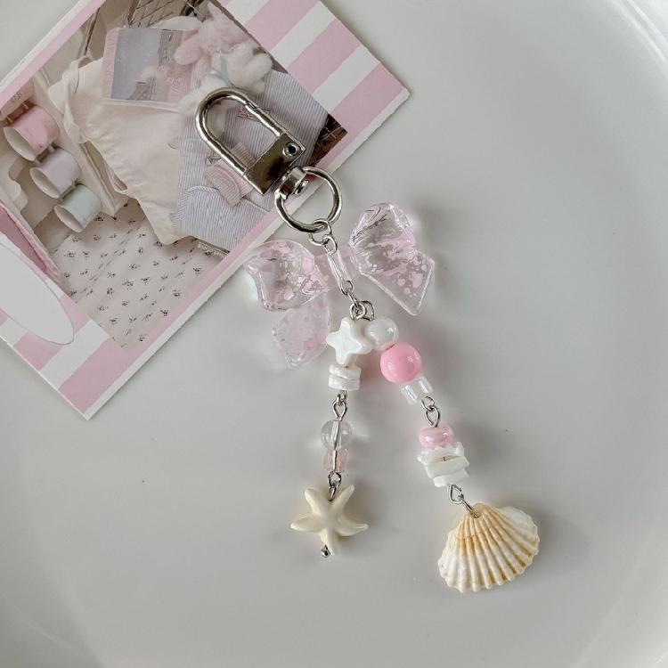Elegant Shells Pearls Pendant Strap Chic Marine Inspired Keychain Pendant Phone Strap Charm for Purses and Handbags