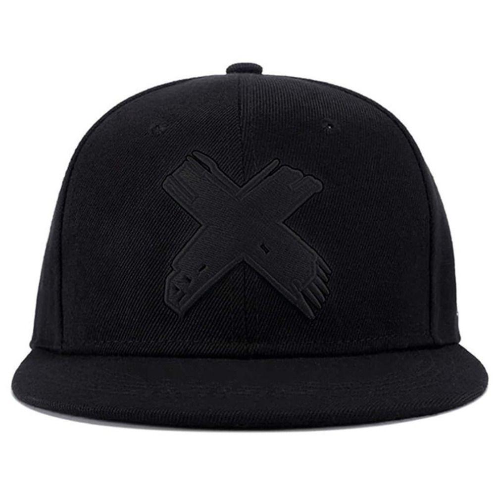 Simple Polyester Hip-hop Hats Adjustable Breathable Sunscreen Hat Flat Edge X Embroidery Snapback Baseball Hat Versatile Use