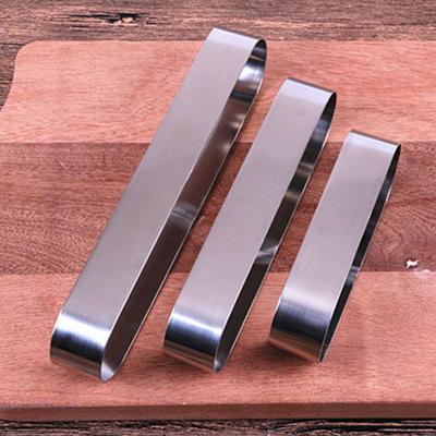 Kitchen Metal Mini Cake Mold Mousse Ring Stainless Steel Long Oval