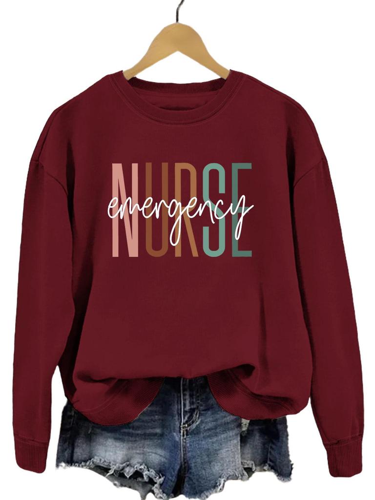 European Fashion Printed Long-Sleeve Pullover Sweatshirt: Comfortable, Versatile Autumn Top for Women