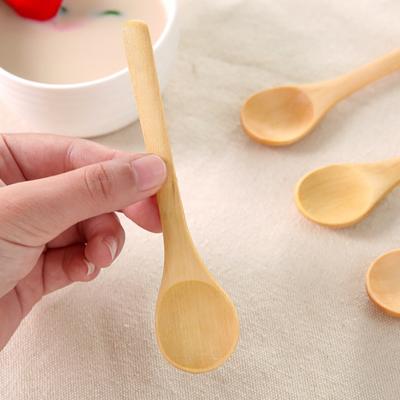 6Pcs Wooden Spoon Mini Size Multi-purpose Rounded Spoon Mouth Kitchen Wooden Spoon for Porridge