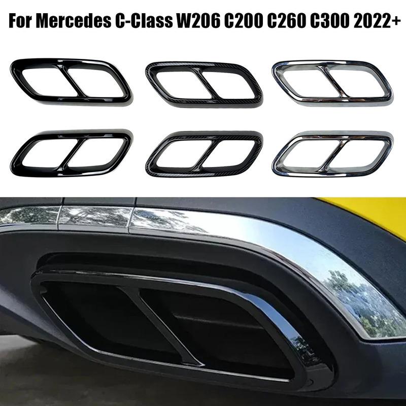 Car Exhaust Tailpipe Trim Decorative Frame for Mercedes C-Class W206 C200 C260 C300   2024 2025 Car Accessory
