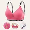 Women Wireless Comfortable Gathering Letter Strap Seamless Side Support Bra