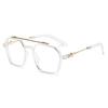 Oversized Metal Retro Fashion Anti Blue Light Glasses for Men Women Double Beam Anti Radiation Computer Mirror Reading Eyewearr