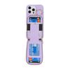 For iPhone 16 Pro Max Case with Zipper Pouch/Ring Kickstand/Strap Litchi Texture PU + TPU Phone Cover