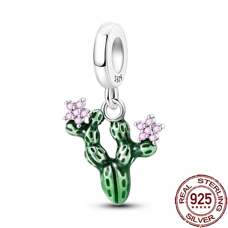 New Charms Copper Colorful Plant Flower Fruit Charm Beads Fit Snake Chain Bracelet Necklace Women Diy Jewelry