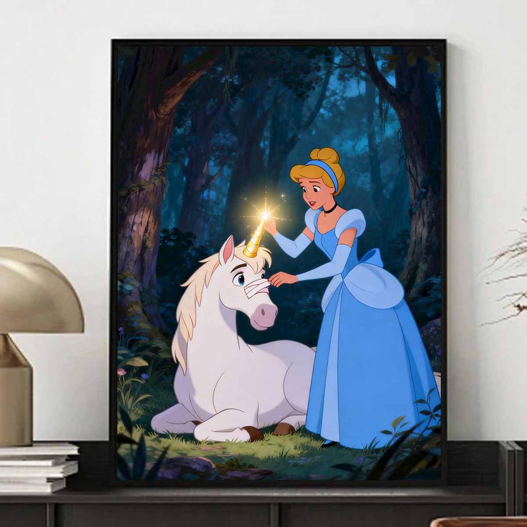 Disney Diamond Art Painting Kit Cinderella Unicorn 5D Diamond Painting Dot Art Home Wall Decor