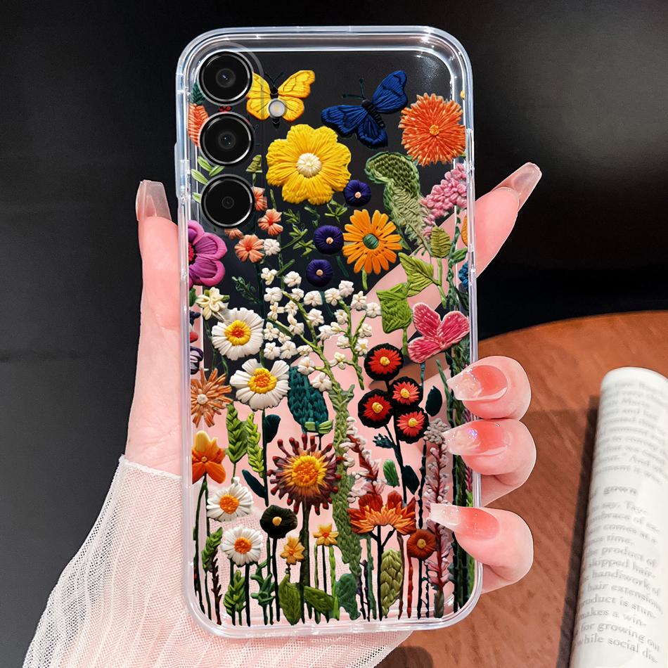 For Samsung Galaxy M35 M55 C55 F55 5G Phone Cover Lovely Flowers Lightweight Cover For Galaxy M 35 Soft Silicone Clear Bumper
