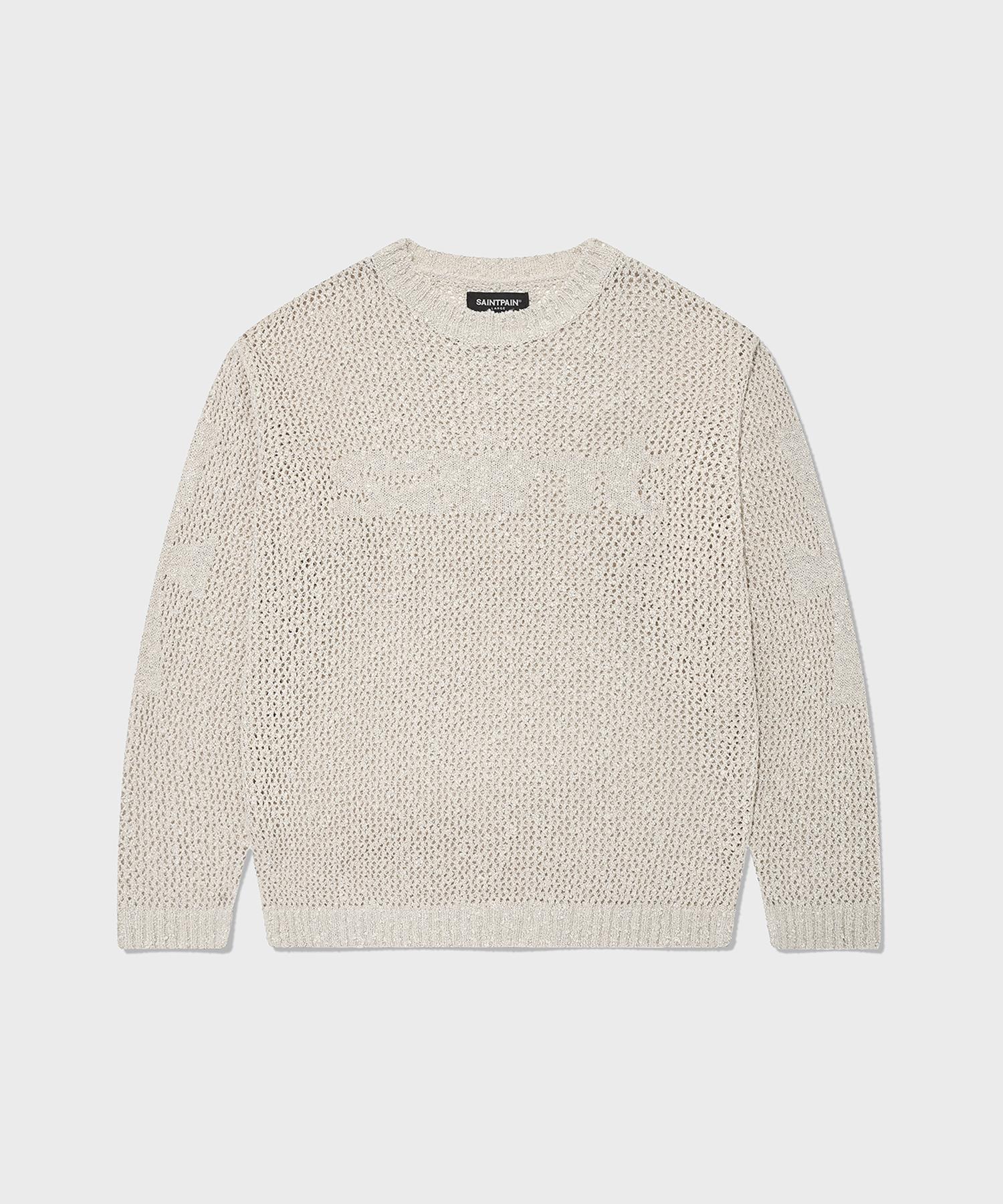 Saint Pain Sp Cross Boucle Knit Beige Beige/M