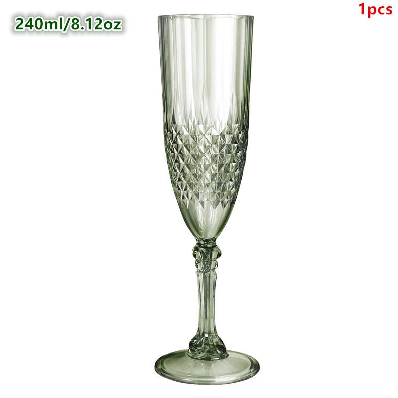 

80oz Diamond-Cut Plastic Champagne Flutes Clear Plastic Goblets Elegant Party Cups Wine Glasses A4