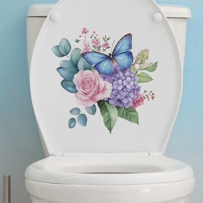 Boyalı Güller Kelebek Banyo Tuvalet Güzelleştirici Dekoratif Çıkartmalar