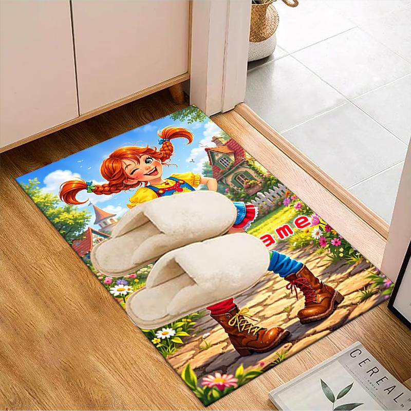 1PC Custom Name Girl In Rainbow Outfit Theme Floor Mat Ideal for Living Room, Game Rooms, Office, Bedroom,Floor Mat Playful Design10