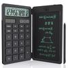 NEWYES Electronic Memo Pad with Calculator, Solar Rechargeable, Foldable, One-Touch Erase, Multifunctional Digital Paper Calculator, 12 Digits, Easy T
