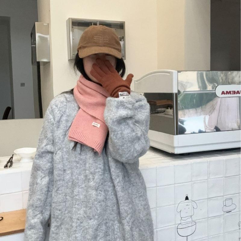 Winter scarf atmosphere new solid color versatile fashion warm neck protection scarf scarf shawl dual-purpose