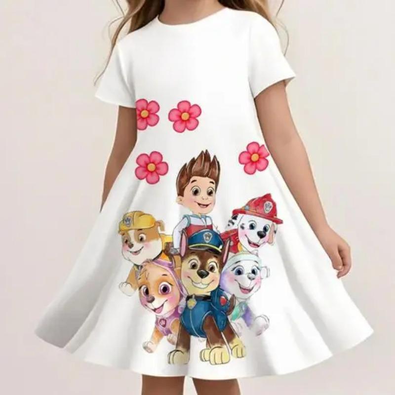 Fashion Paw Patrol Sundress For Girls Summer Casual Beach