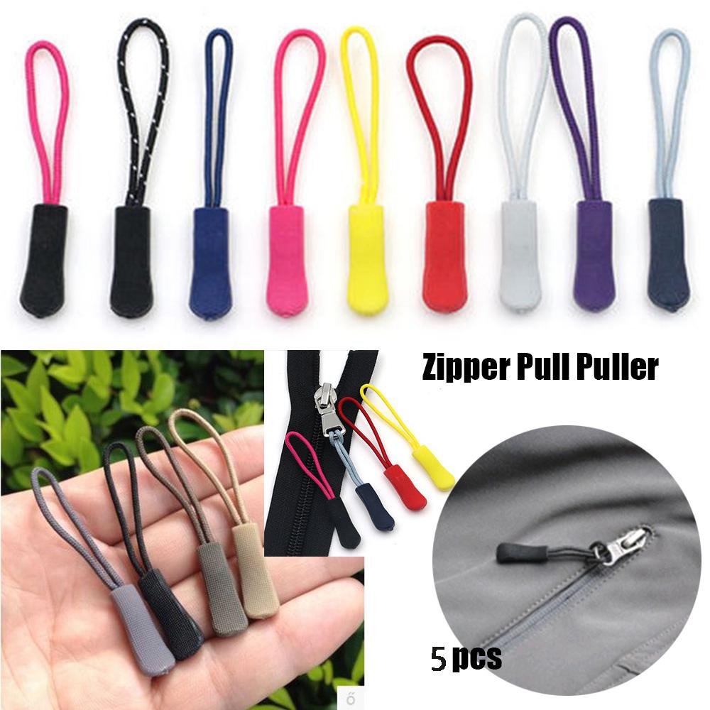 5pcs Zipper Pull Puller End Fit Rope Tag Fixer Zip Cord Tab Replacement Clip Broken Buckle Travel Bag Suitcase