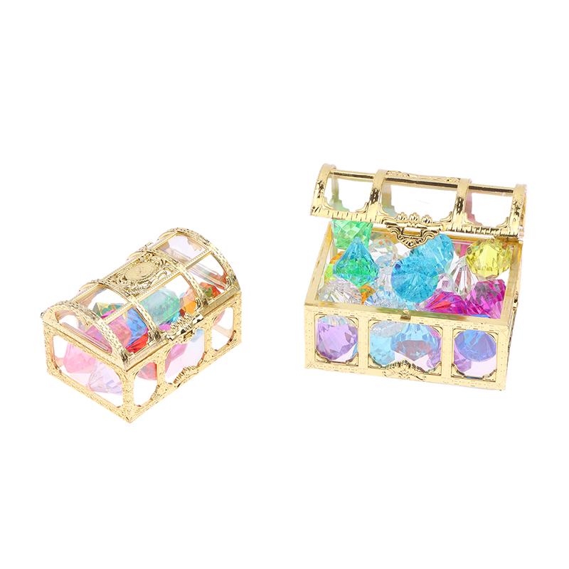 1 Set Child Diy Accessories  Box Treasure Kids Toys Acrylic Colorful Diamond Gems Plastic Large Jewels