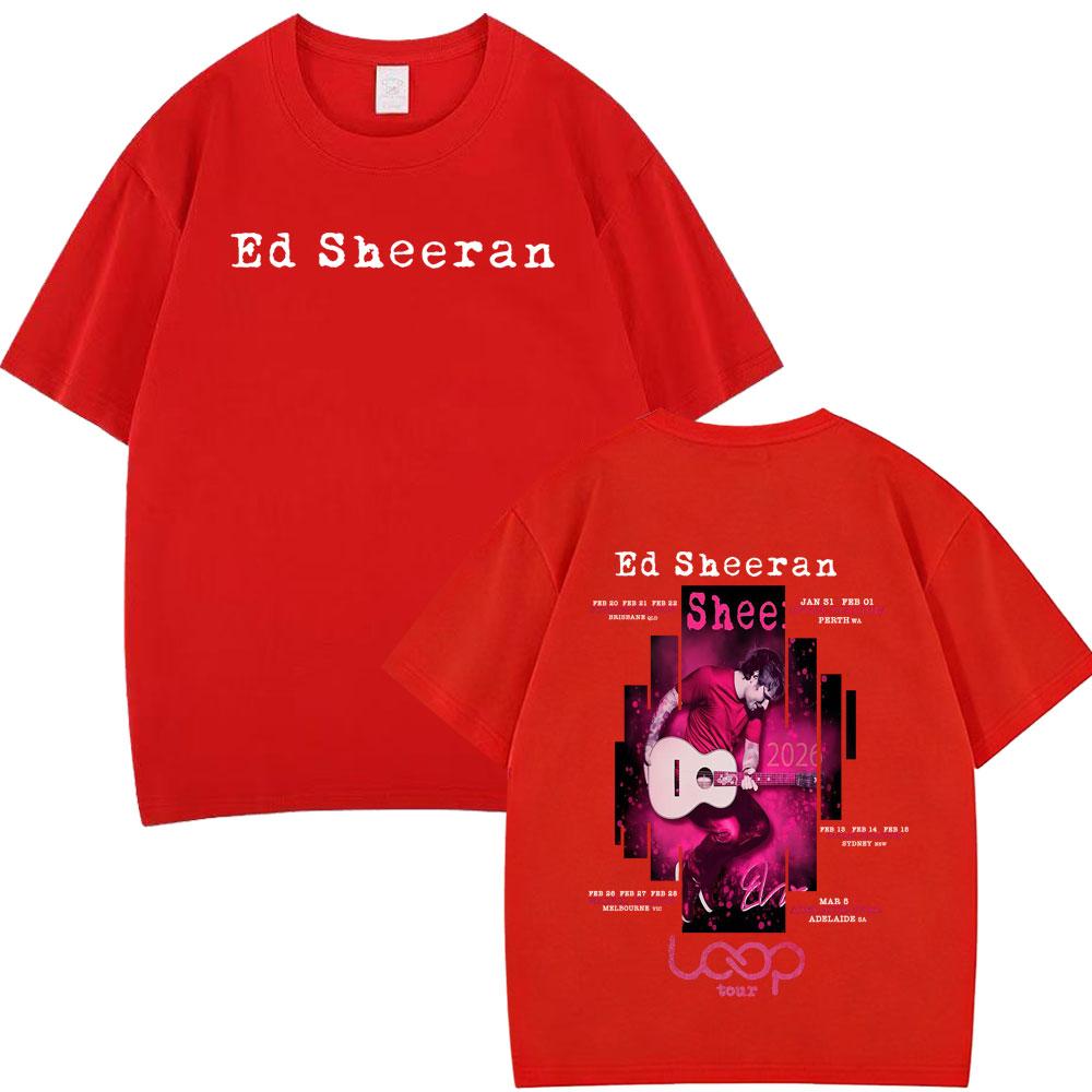 Ed Sheeran Loop Tour 2026 Merch Tshirts Men Women Fashion Hip Hop Tshirt 100 Cotton Oversized ONeck High Quality T Shirts