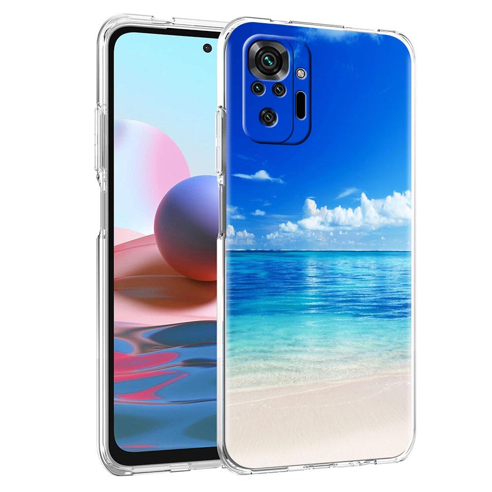 Soft Clear Case For Xiaomi Redmi Note 10 9 8 Pro 9S 10S 8T 9A 9C K40 7 9T 8A Shockproof Phone Cover Summer Vacation Beach Fundas