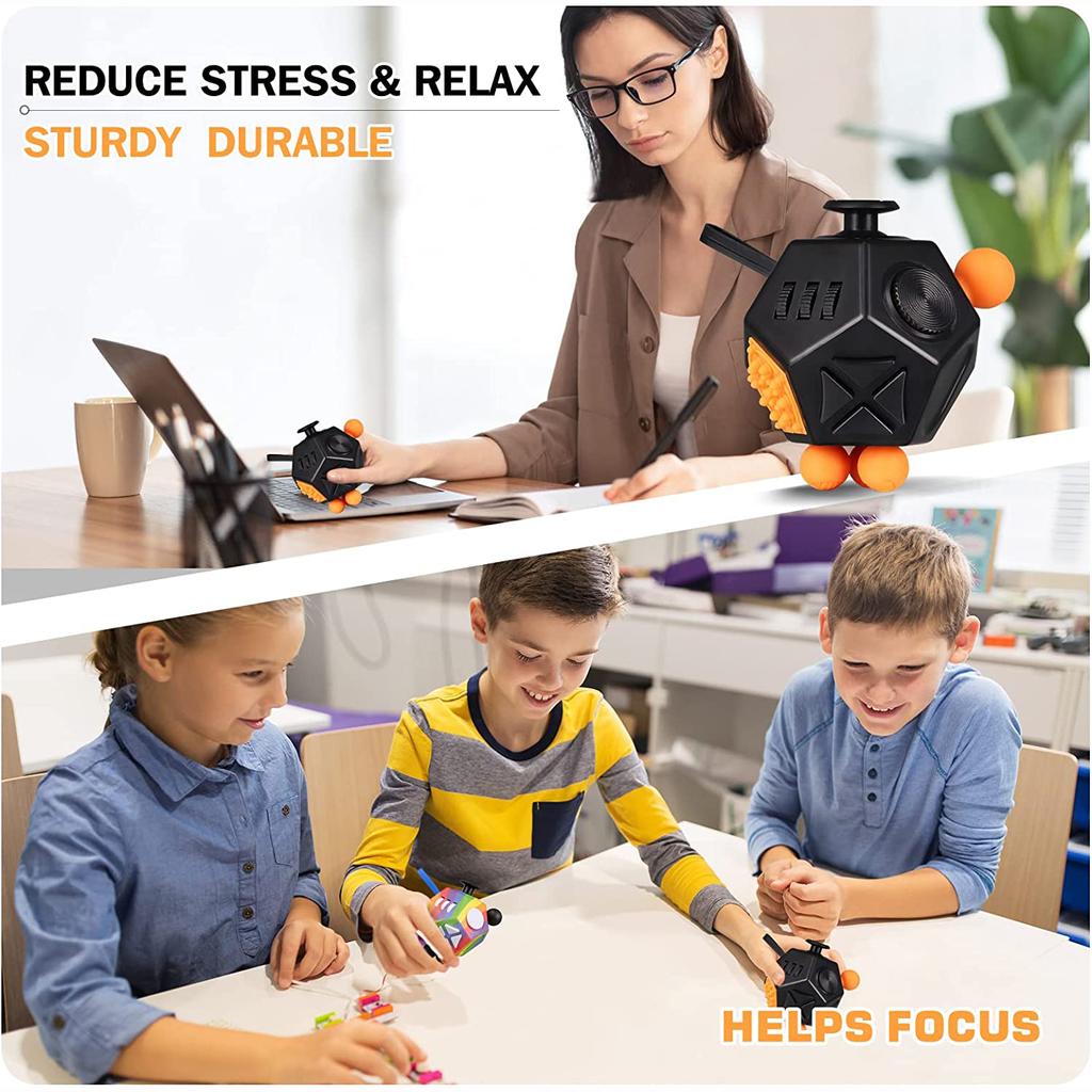 12stranná kostka Fidget, dvanáctiúhelníková hračka Fidget pro děti a dospělé, úleva od stresu a úzkosti Deprese Anti s ADHD ADD OCD Autismus