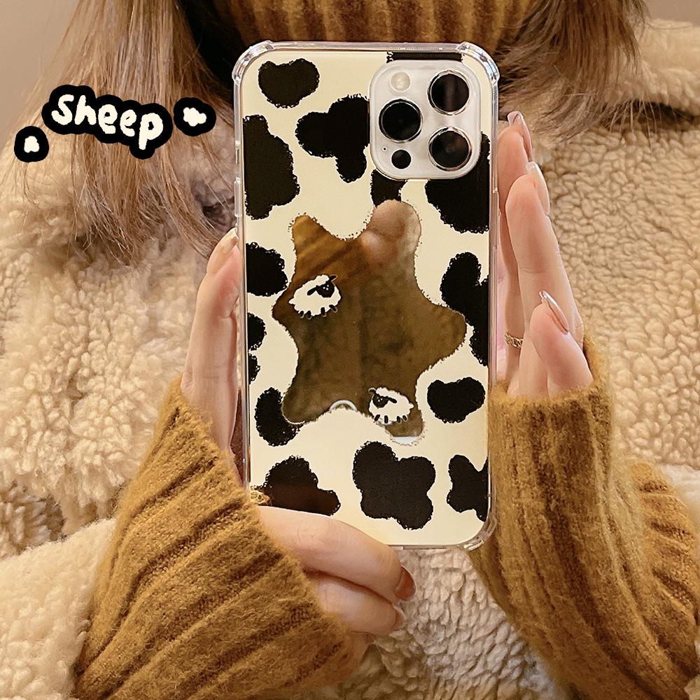 Mirror Sheep Cute Shockproof Protective Phone Case For Iphone14 11 12 Pro Max 13 Promax Mini 7 8 Plus X Xr Xsmax Cartoon Conque