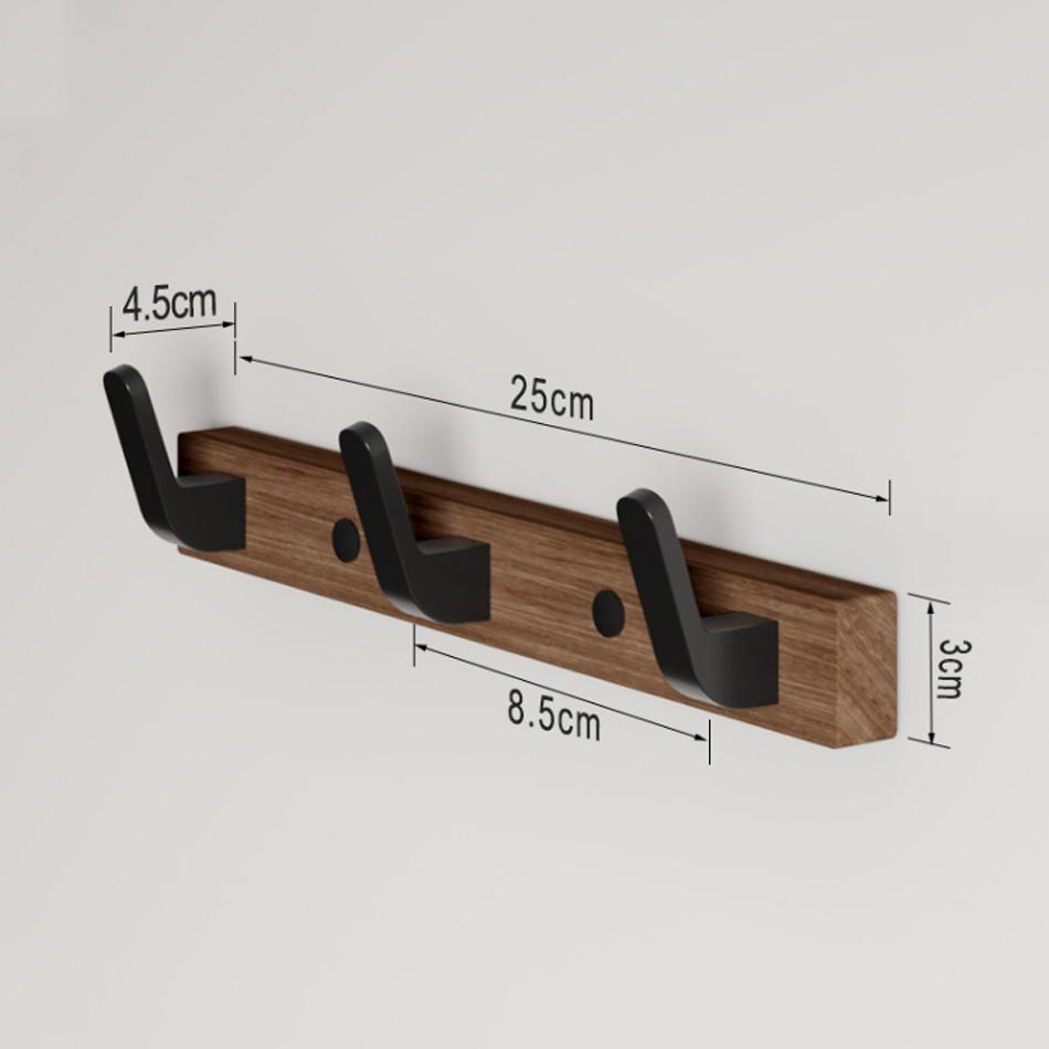 Wood Wall Hook White Black Aluminum Creative 3 4 5 6 Row Hooks for Bathroom Kitchen Door Decorative Coat Towel Key Holder Hanger