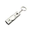 Portable Stainless Steel Dual-Pipe Mini High Decibels Survival Keychain Whistle