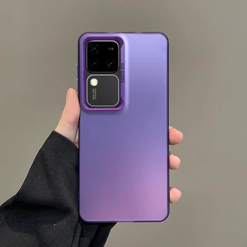 

Жесткий чехол для телефона с матовым гальваническим покрытием для VIVO IQOO 9 10 11 12 Pro Y100 Y78 X100 X90 X80 S17 S16 S15 PC + защитный чехол из ТПУ IQOO 9 Pro фиолетовый