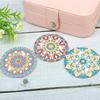 Rhinestone Embroidery Mosaic Makeup Mirror 3pcs Portable DIY Diamond Art Mosaic Makeup Mirror Art Craft Set Datura Pocket Mirror