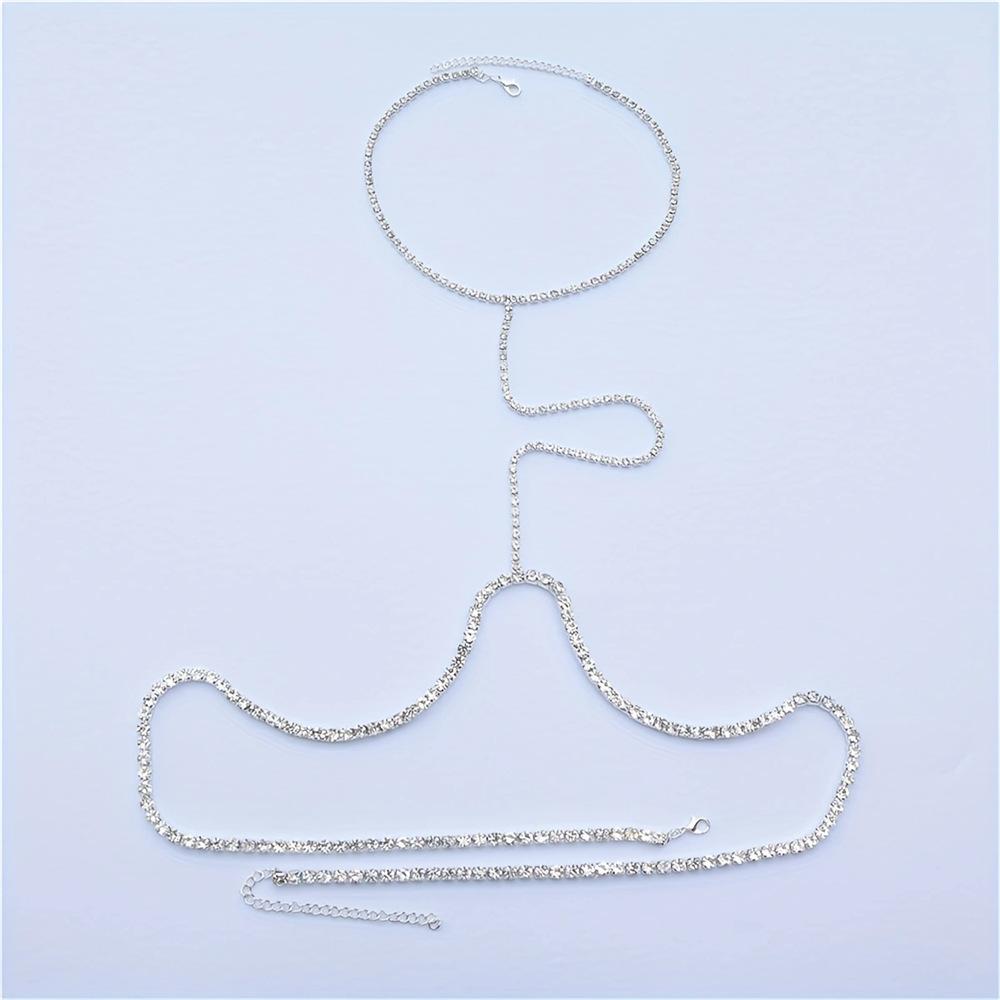 European And American Fashion Accessories, Multi-Layer Rhinestone Body Chain, Nightclub Sexy Bikini Chest Chain For Women