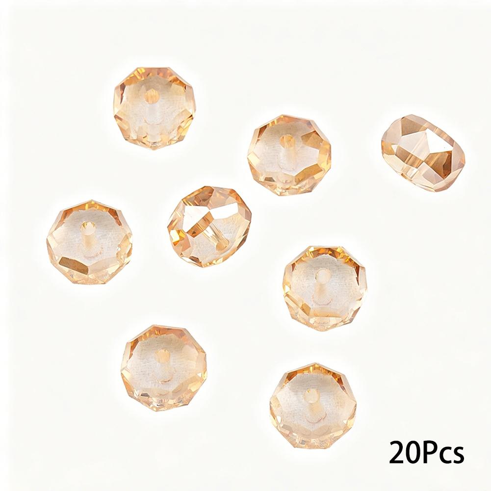 20Pcs Glass Beads High Transparent Colored Cut Glass Crystal Spacer Beads For DIY Jewelry Making Accessories