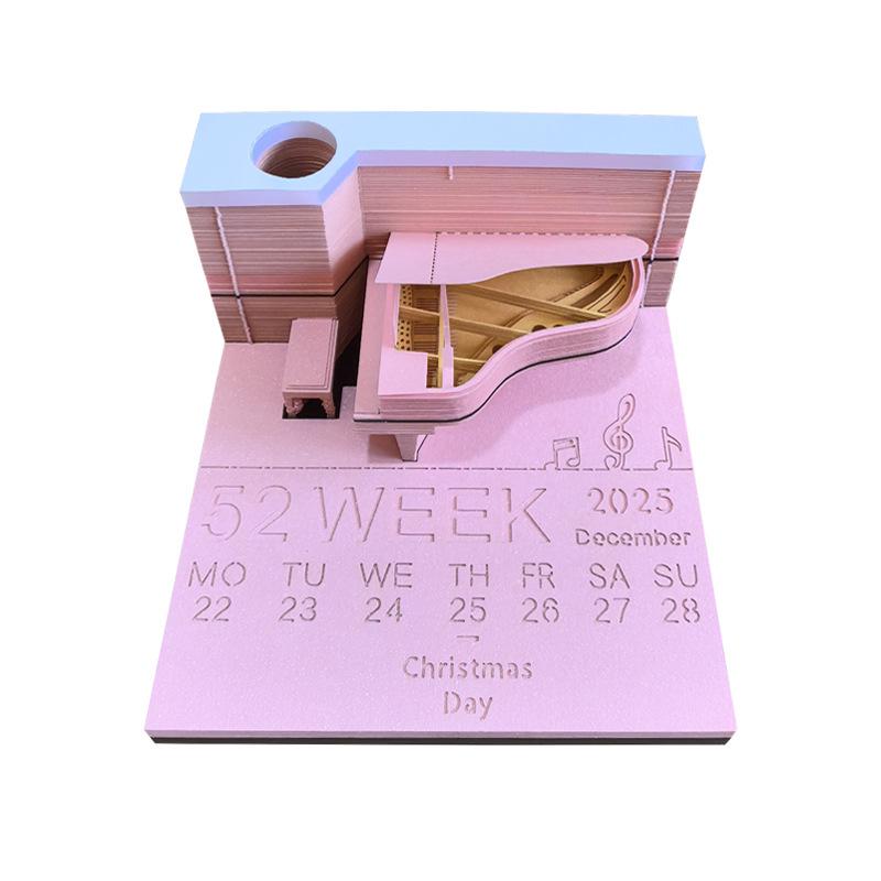 3D Stereoscopic Sticky Note Sculpture 2026 Calendar: Creative Tear-off Convenience Pad and Desktop Ornament