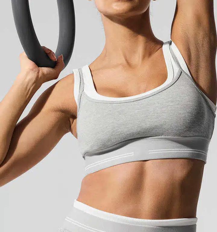 

Women s Shockproof Sports Bra with Chest Pads - Two-Piece Yoga and Fitness Top Small