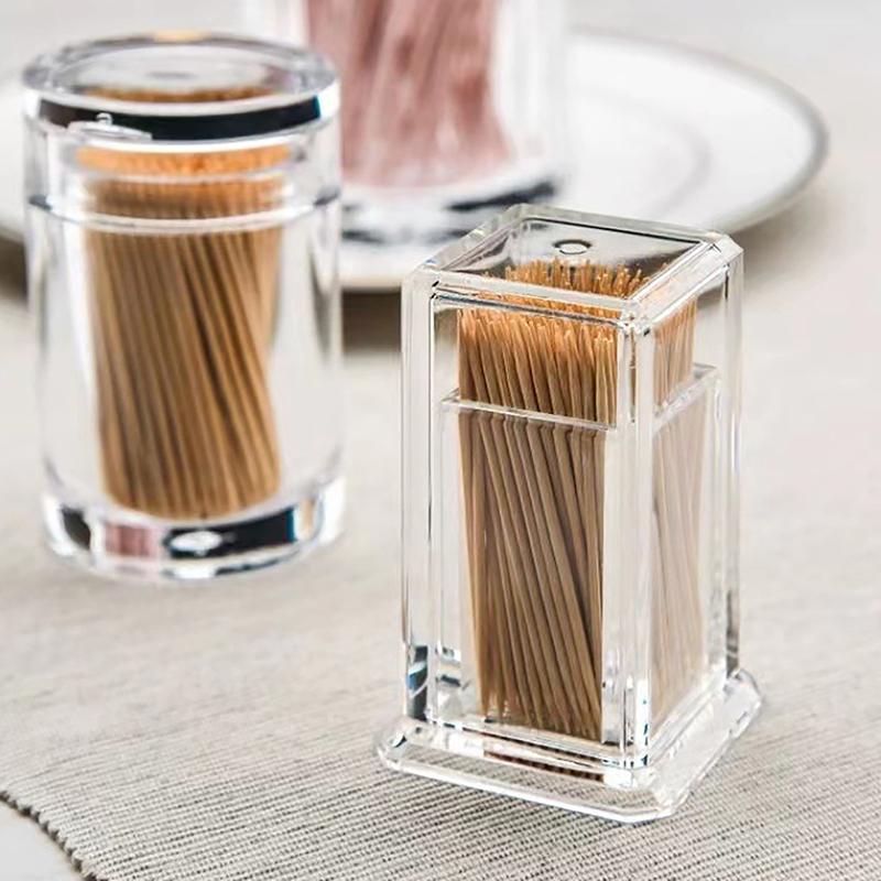 Toothpick Box Thickened Acrylic Transparent Square Portable Storage Box