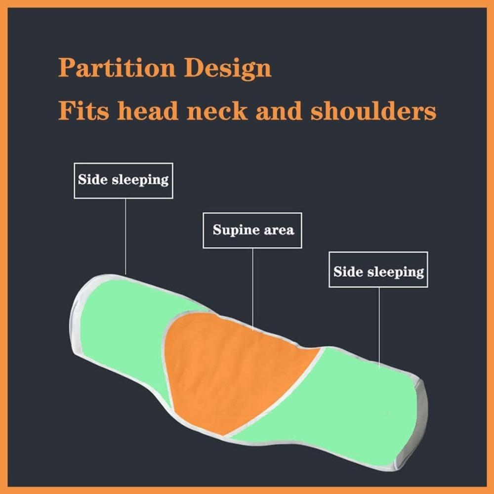 Pernă Cervicală pentru Gât pentru Dormit cu Alinare a Durerii, Pernă Rulou pentru Gât Spumă cu Memorie, Pernă Cilindrică de Călătorie pentru Pat pentru Persoane care Dorm pe Lateral, Persoane care Dorm pe Spate. (albastru)