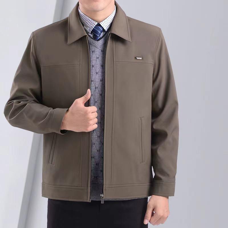 

Men s Casual Midweight Spring & Autumn Jacket - Loose Fit for Middle-aged & Elderly 5XL/195 (90-100 kg)