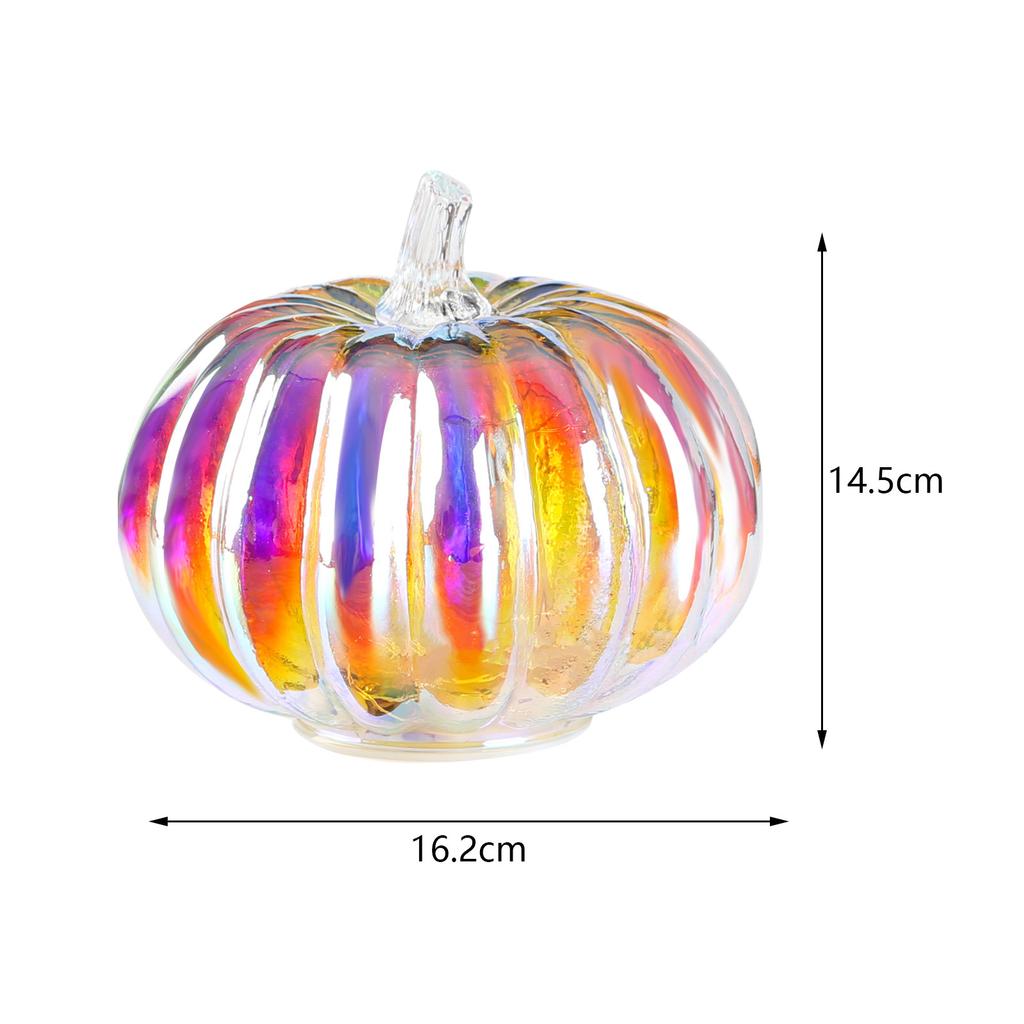 Glass Halloween Pumpkin Lamp Light Decoration Lantern LED Pumpkin Battery Operated for Halloween Party Gift Light Up Home Decor