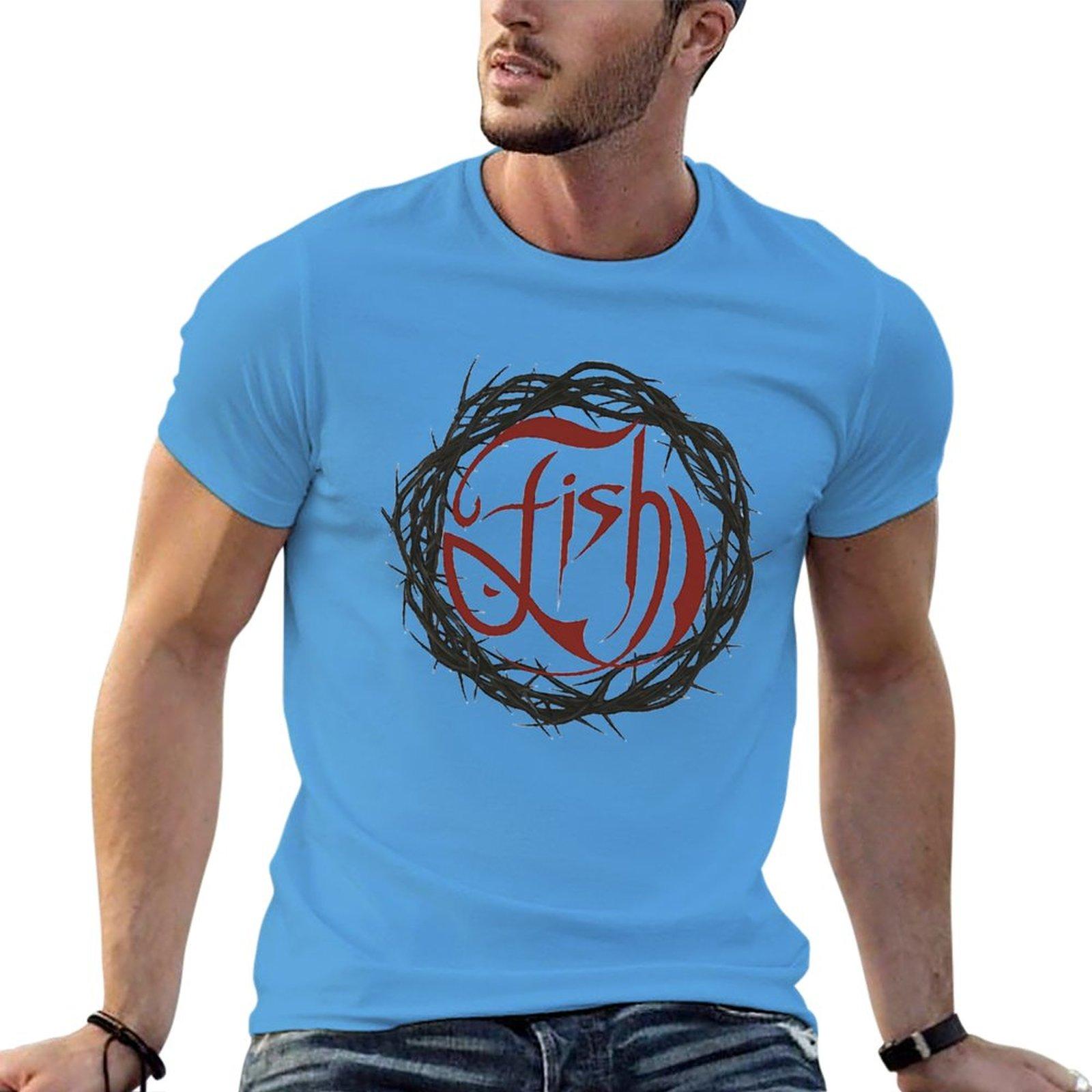 GUOYAN TOP Nieuw marillion vis T-shirt anime zomerkleding plus size t-shirts leuke tops T-shirts voor mannen katoen 4XL
