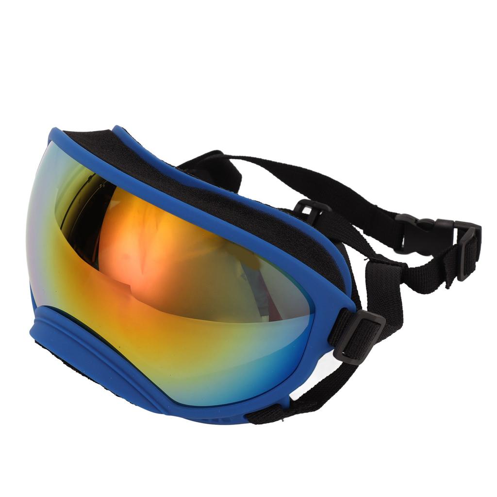 Dog Sunglasses Windproof UV Proof PC TPU with Adjustable Strap Pet Goggles for Outdoor Skiing Blue