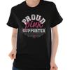 Proud Pink Breast Cancer Awareness Support Womens Graphic Crewneck T Shirt Tee