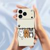 For iPhone 17 Pro Case Three Animal Dolls Pattern Printing Straight Edge TPU Phone Back Cover
