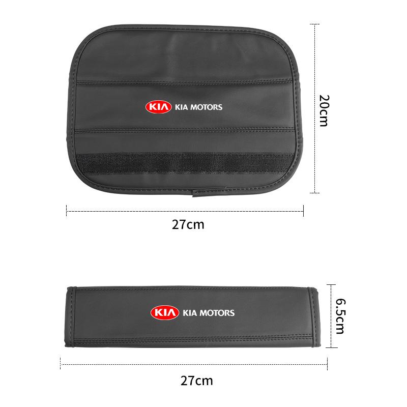 For KIA Leather Car Seat Belt Protector Pad Shoulder Strap Cover Interior Accessories Sorento Stinger Soul Spectra Niro Cadenza QJ2