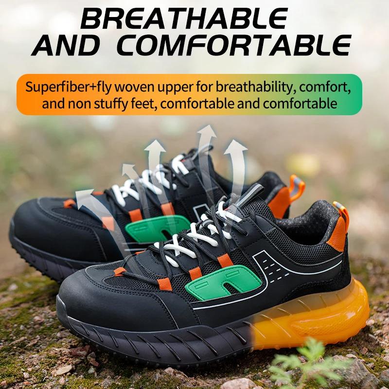 Neue Mode Arbeitssneaker Schutzschuhe Industriell Durchstichfest Anti-Smash Stahl Unzerstörliche Zehe Herrenstiefel