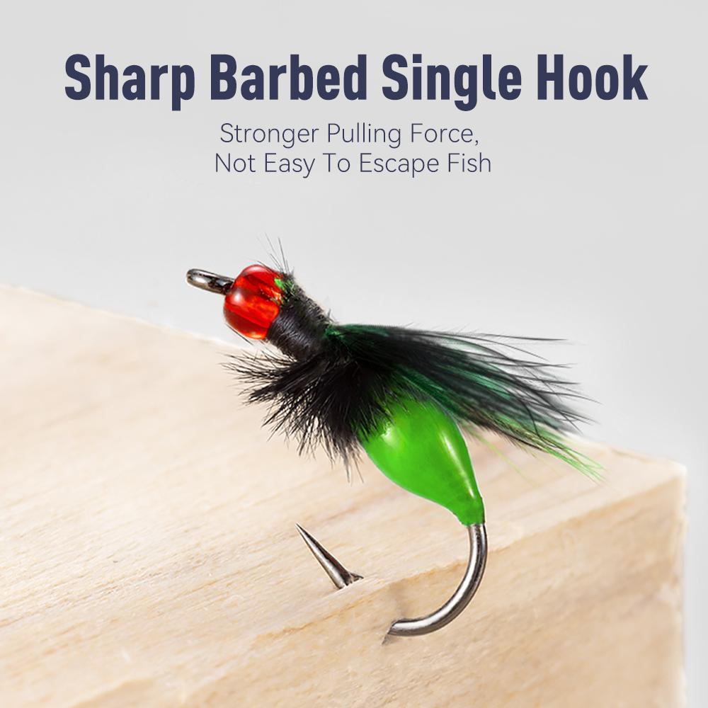 Kingdom MICRO FLY LURE SET 12pcs/box Flying Bait Hooks Stream Shallow Water Bionic Bait