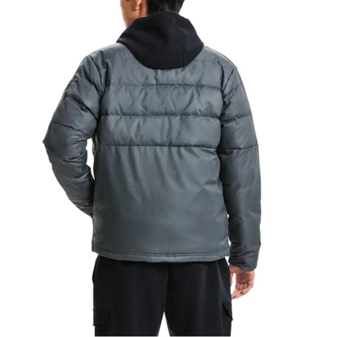 Under Armour Solid Color Zipper Design Stand Collar Down Jacket Men Jackets Gray 1342702-012