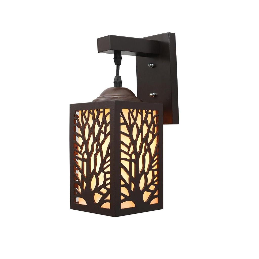 Antique Tree Cutwork Wall Lamp for Living Room, Bedroom, Hallway | Decorative Metal Wall Light with Warm Glow