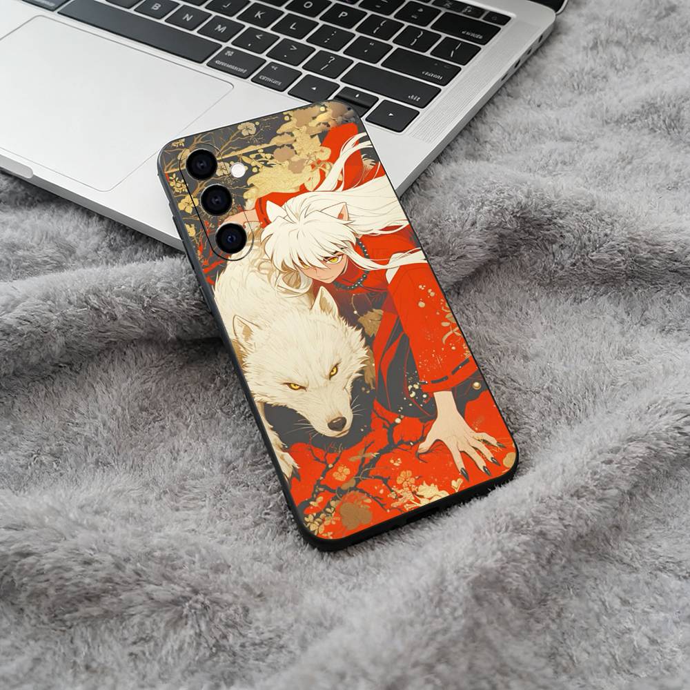 L-L-Inuyasha Phone Case For Samsung Galaxy A73,A71 A72,A70,A53,A52,A51,Soft Silicone Black Cover