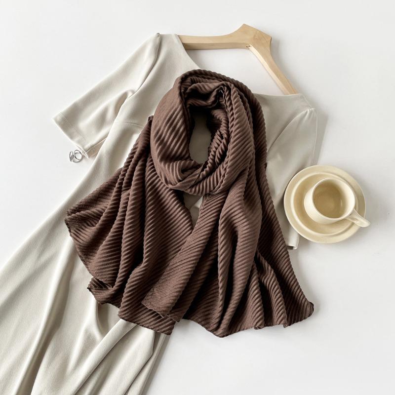 Solid color imitation cotton and linen silk scarf pleated women * 0cm square scarf imitation silk scarf headscarf