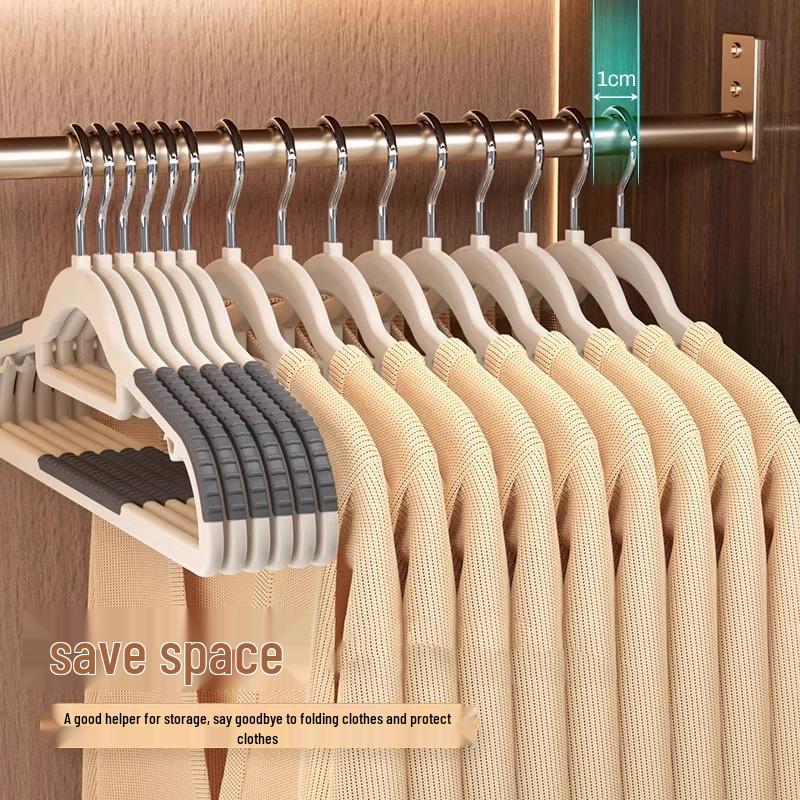 Non-Slip Double-Position Thick Plastic Clothes & Coat Hanger for Bedroom Storage